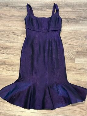 Jade Couture Deep Purple Mermaid Midi Dress Size Small